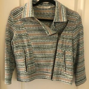 Green jacket with beautiful texture.